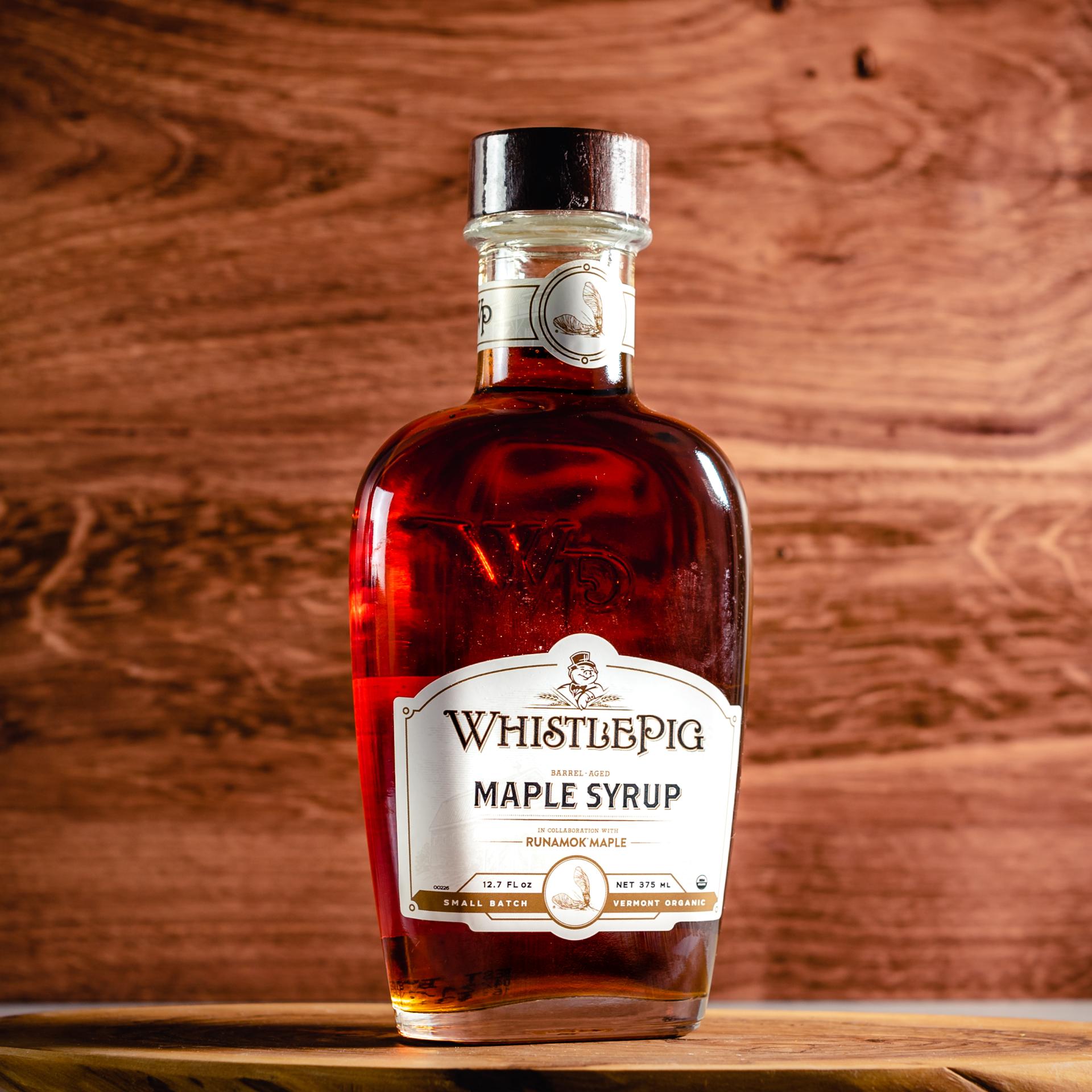 Runamok Organic Maple Syrup aged in Whistlepig Bourbon Barrels
