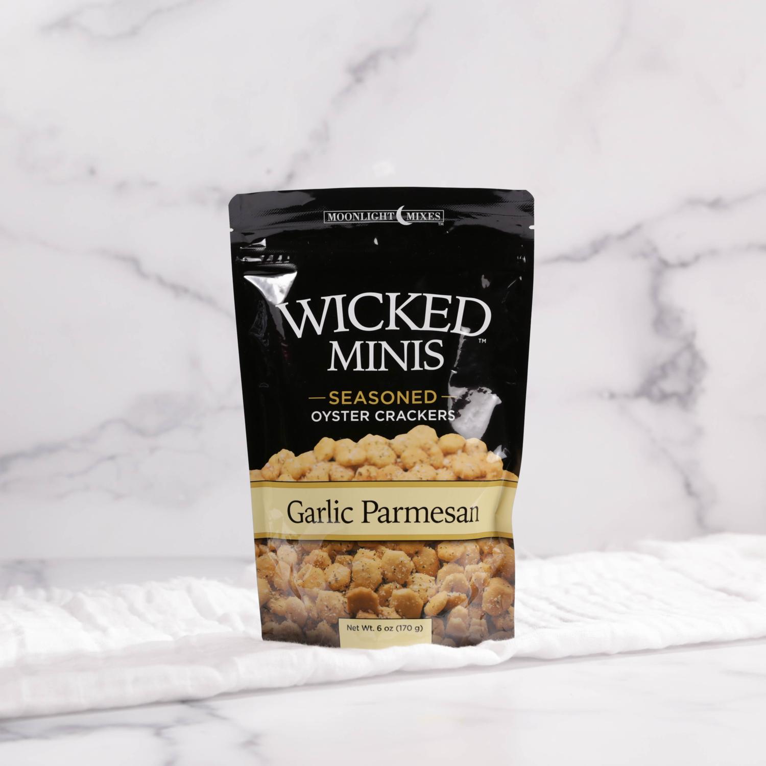 Wicked Minis garlic oyster crackers